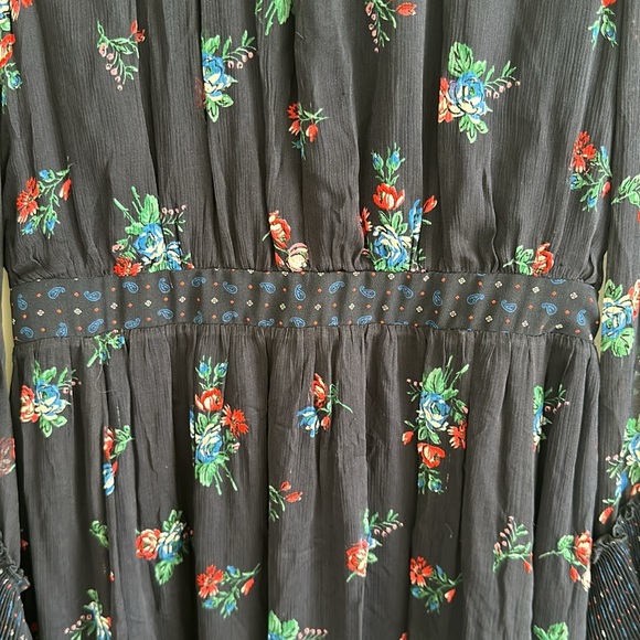 Pinko Maxi Dress Flarred Sleeves Size 4 - Picture 9 of 11